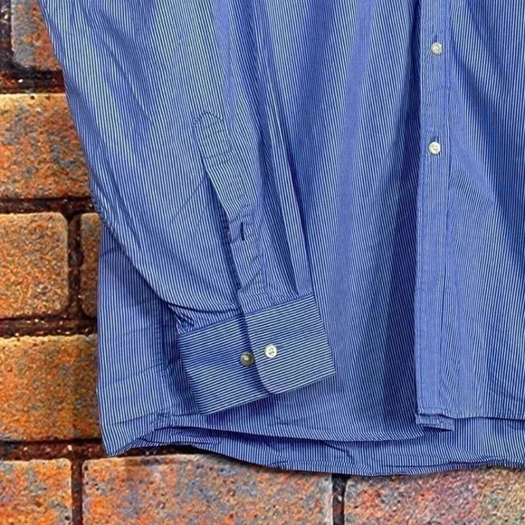 Tommy Hilfiger Blue Button Down Collared Long Sleeve Shirt Regular Fit Size 17 - Picture 2 of 6